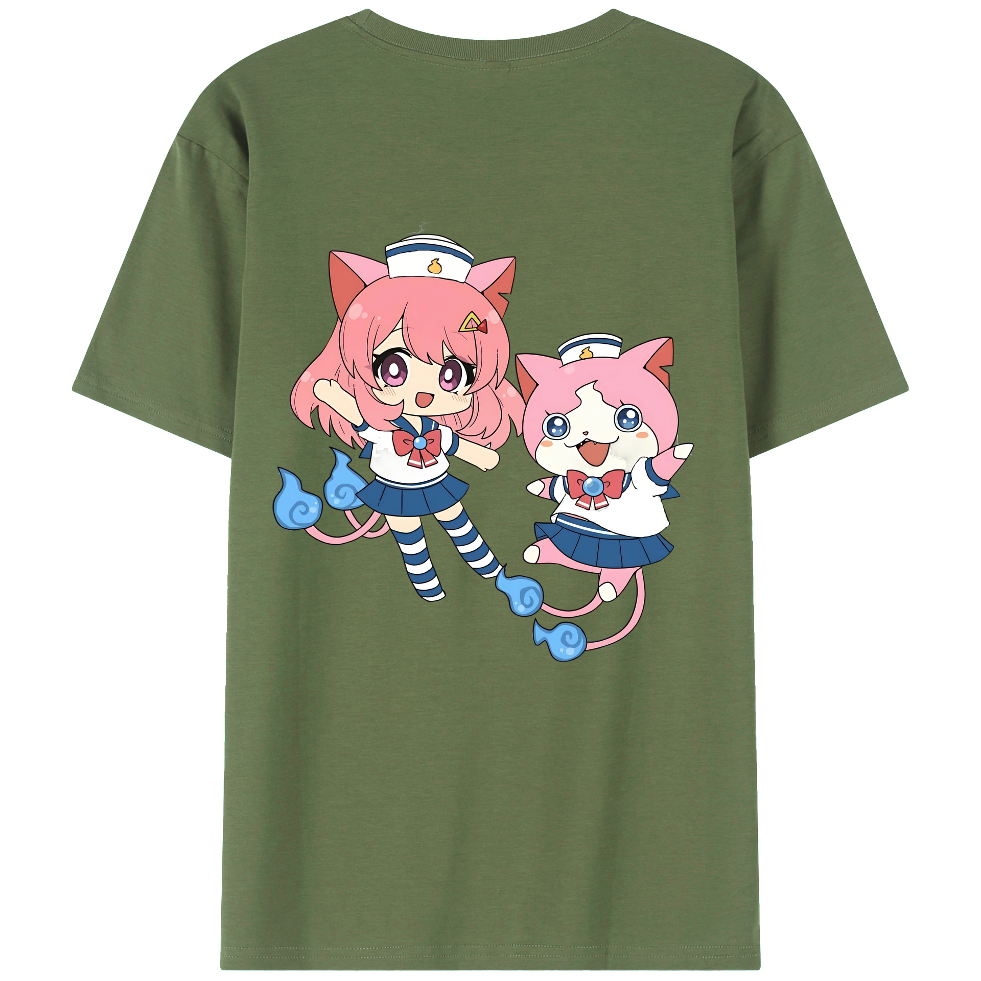 （画像用） 妖怪ウォッチ Yo-kai Watch 綿100％ メンズ半袖Tシャツ（バックプリント） 通気性